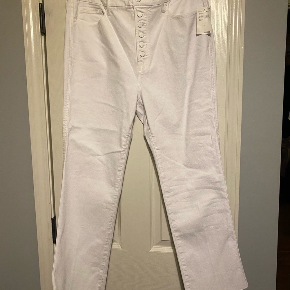 Good American White Straight Jeans